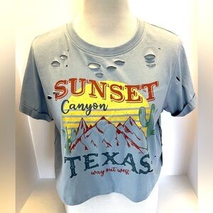 Love ☮️ and Lazy Days Women’s T-Shirt, Cropped, M, Distressed, NWT